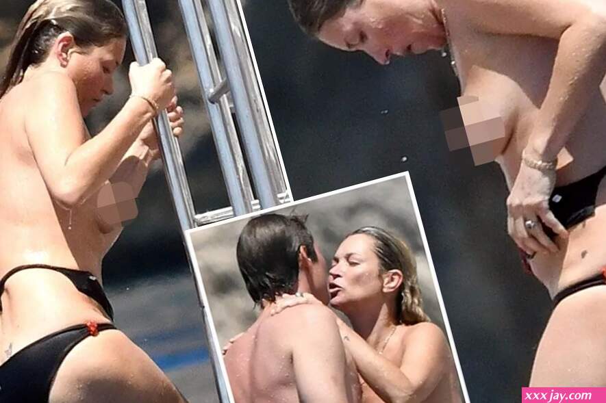 Boobs ahoy! Kate Moss accidentally exposes her BREASTS as she loses bikini top in daring dive from yacht