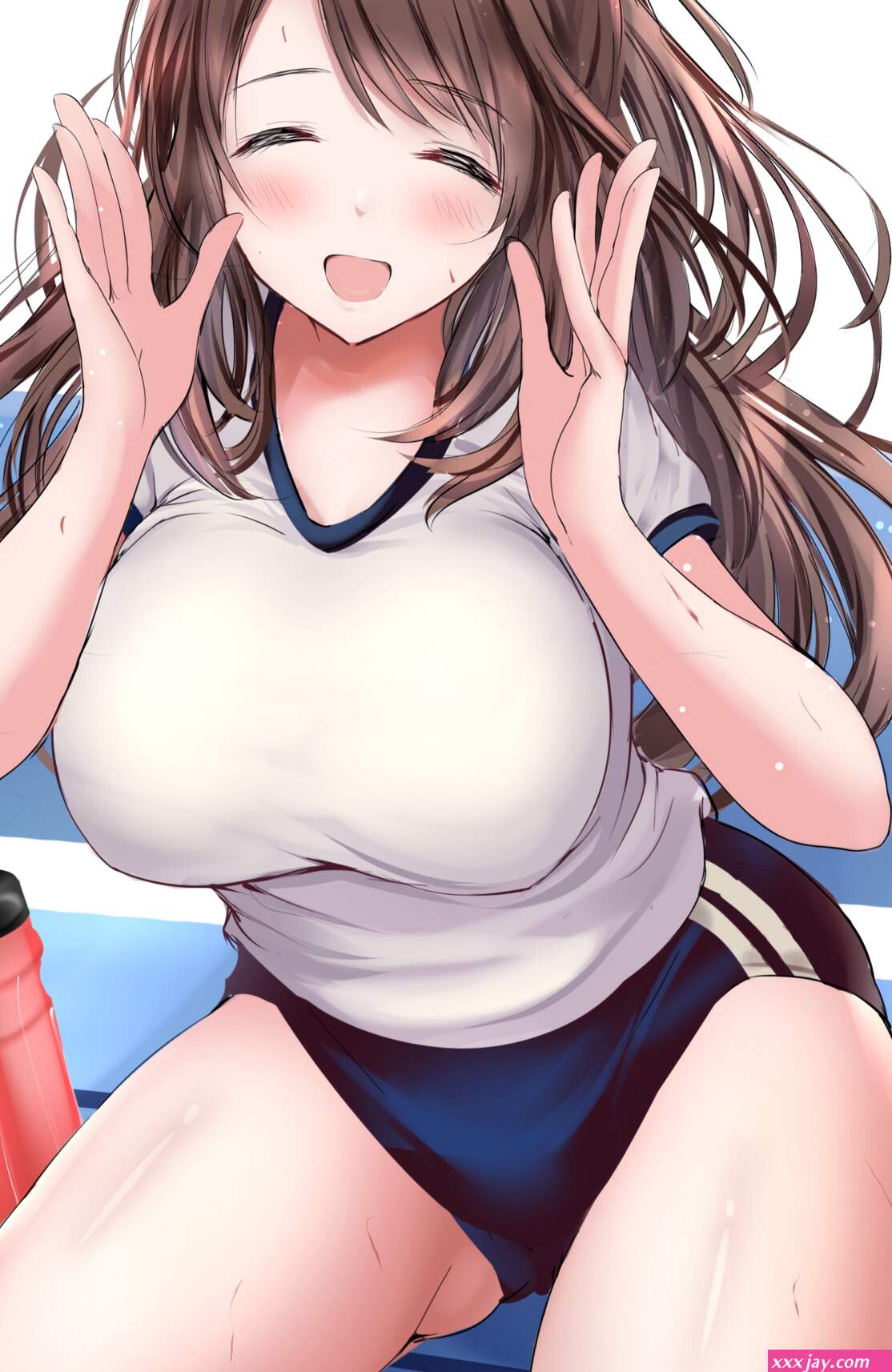 Wallpaper : bloomers gym clothes anime girls big boobs brunette 1520x2338