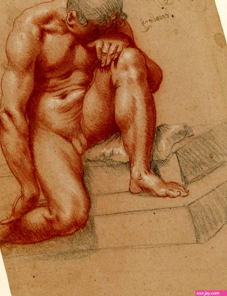 Crouching Male Nude by Filippo Esegrenio: Fine art print
