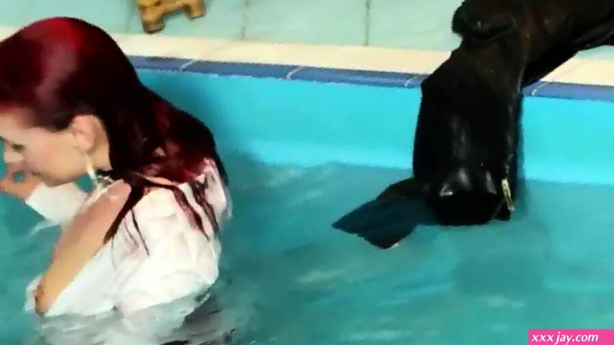 Lesbians Get Swimming Pool Soaked