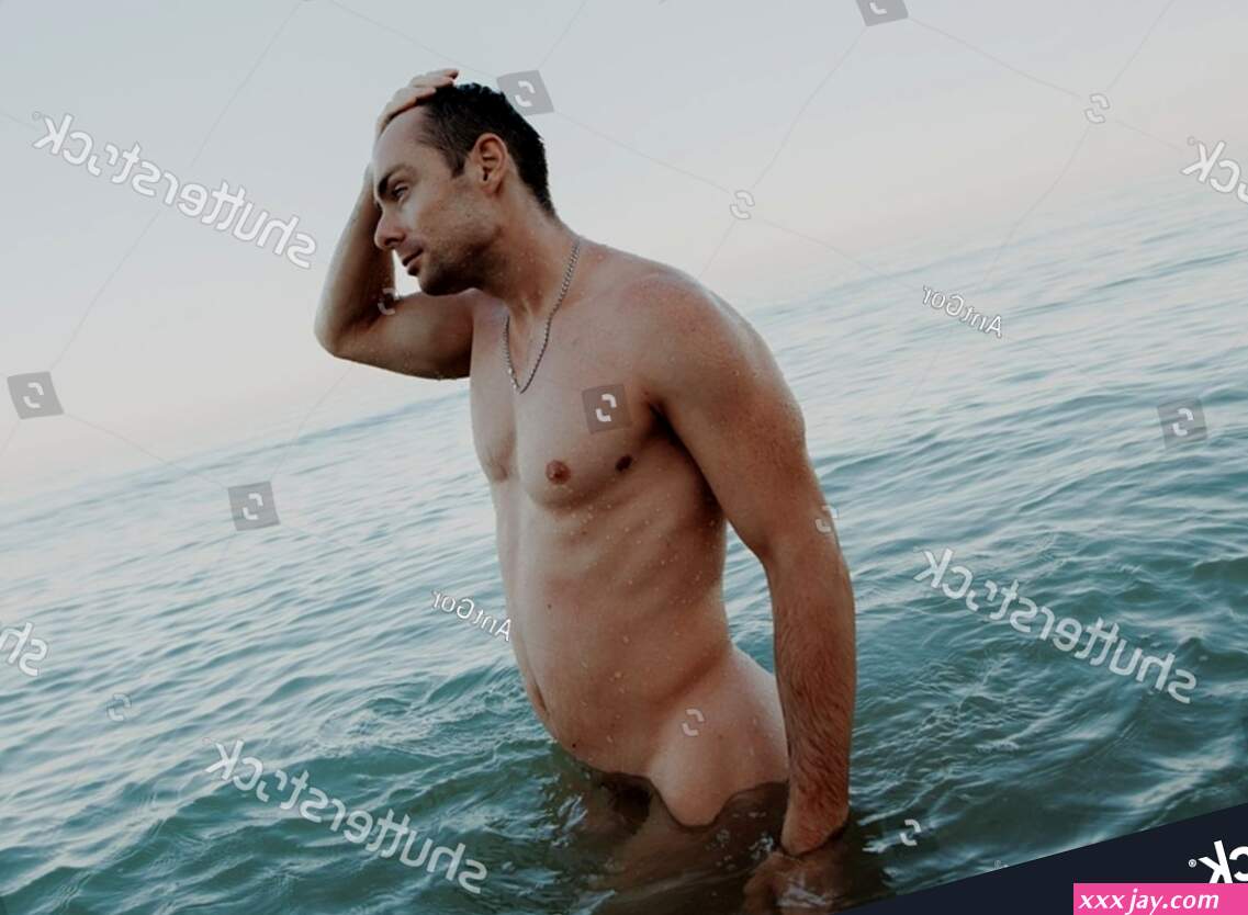 Naked Man Naturist Standing Sea Stock Photo 2343930403
