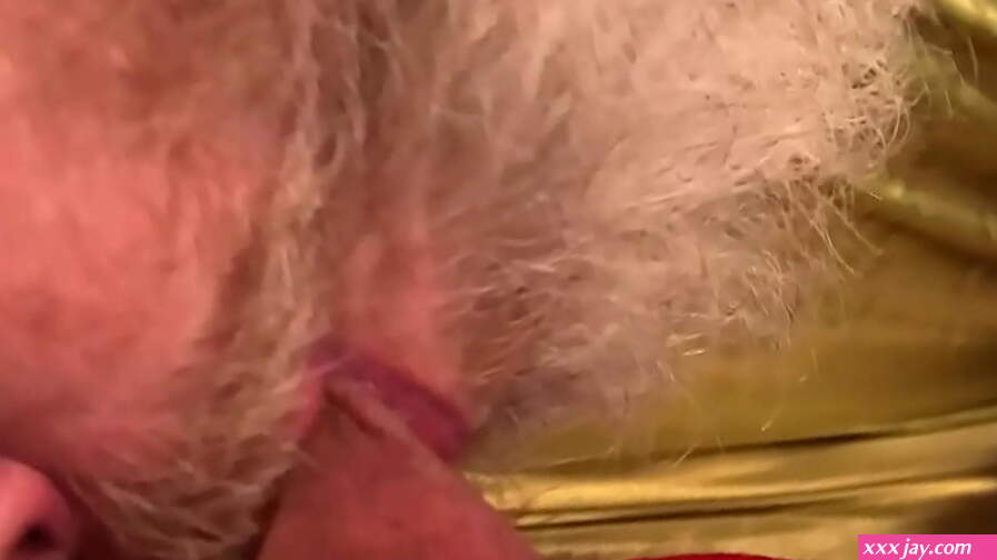Swinging balls and big dick munched on by mature perv