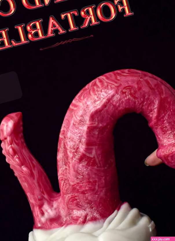 Simulated Alien-Shaped Female Penis Dual-Channel Silicone Dildo