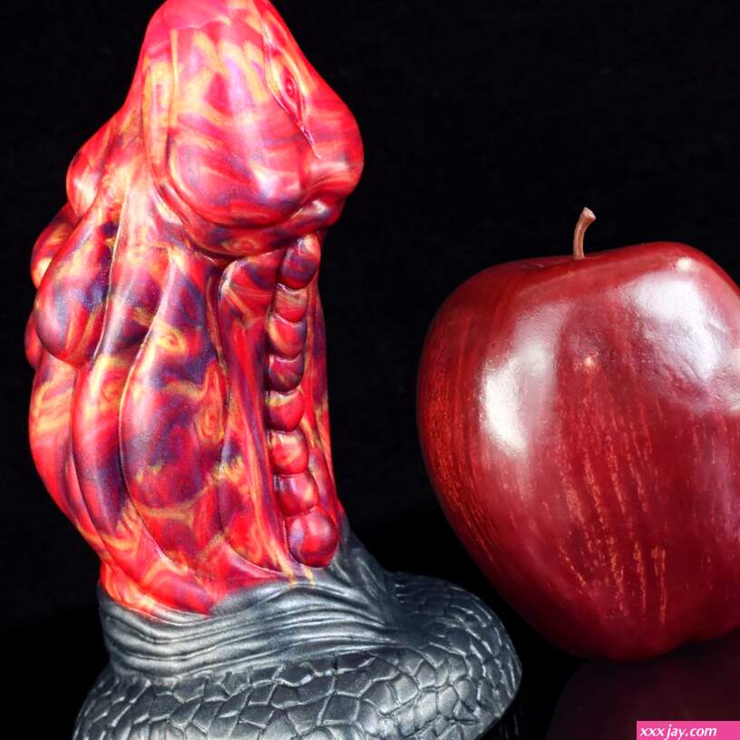 Weird Anal Plug Monster Dildo Fire Dragon Color Silicone