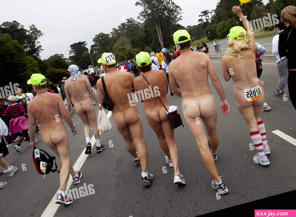 Naked runners enter Golden Gate Park during running of the 99th annual Bay to Breakers race in San Francisco on May 16 2010. Hundreds braved the foggy chill to run the 12km